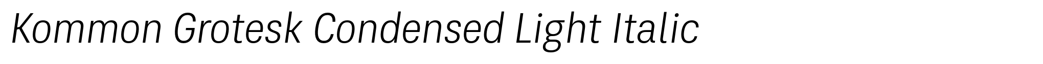 Kommon Grotesk Condensed Light Italic image